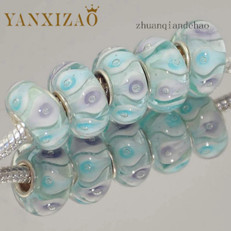Yanxizao Модные 5 шт. 925 серебро техника Murano Бусины соответственные Пандоре
