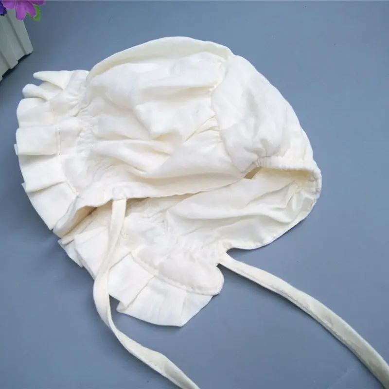 

Cotton Baby Hat for Girls Princess Ruffles Baby Hat White Spring Summer Newborn Hat Vintage Baby Girl Hats