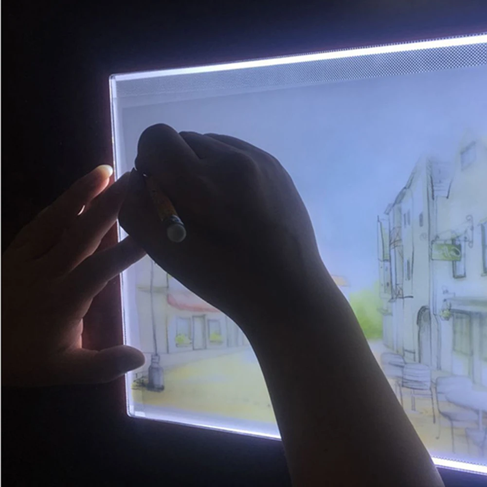 USB LED A4 Бумага привело скопировать Pad стол Книги по искусству Рисование Трассировка Трафарет совета touch Тип Книги по искусству ist стол плиты дети написание картина Планшеты графический планшет