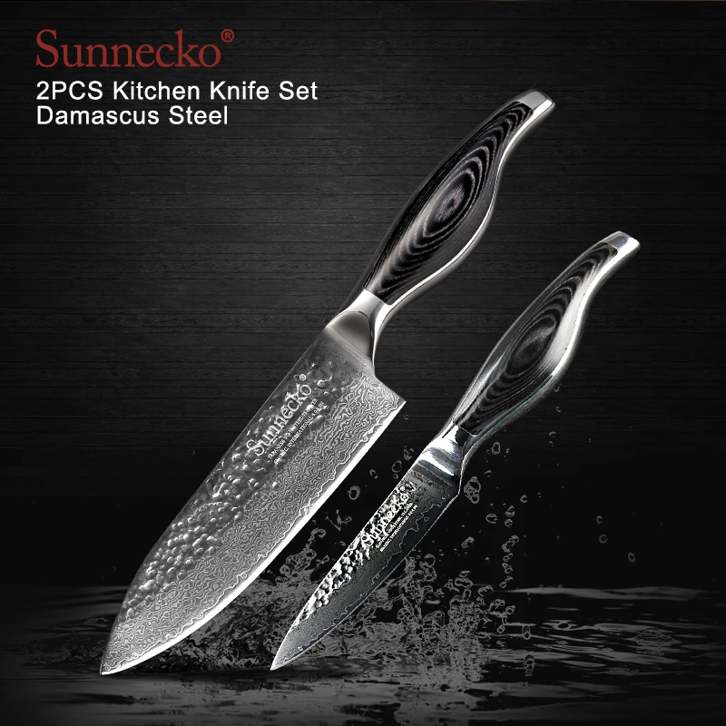 SUNNECKO Профессиональный 6 ''шеф повар 3 5'' сравнивая Ножи Дамаск японский VG10