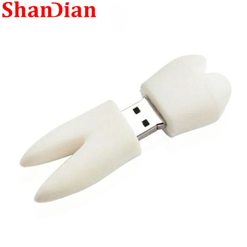 SHANDIAN новый мультфильм в форме зуба ручка привод зубы модель usb флэш накопитель 4