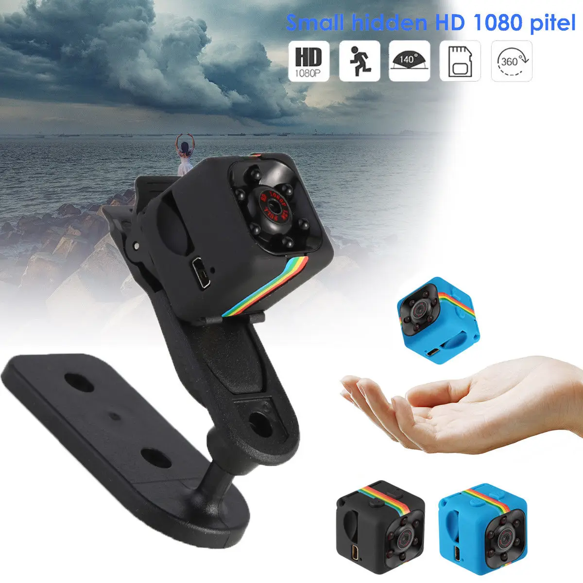 

SQ11 Full HD 1080P Mini Sport DV DVR камера видеорегистратор ИК Ночное Видение синий