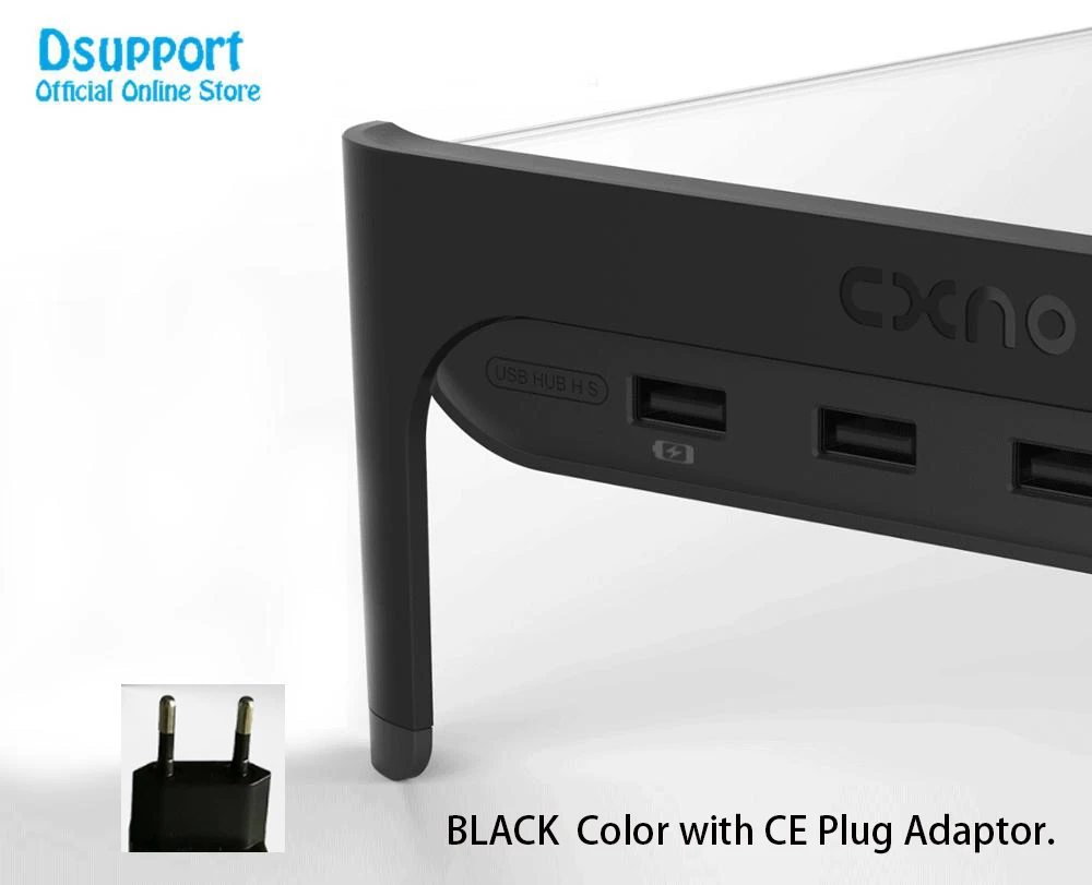 CE Plug-USB2.0-Black Настольный монитор, подставка для ноутбука, нескользящая настольная подставка с 4 портами usb-хаб, передача данных и быстрое зарядное устройство - Цвет: CE Plug-USB2.0-Black