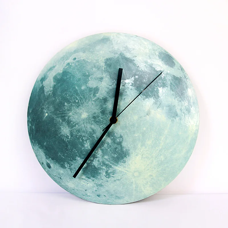 30cm Glowing Moon Wall Clock Pvc And Acrylic Luminous Hanging Clock Moon Clock Light In The Dark Livingroom Bedroom Home Decor
