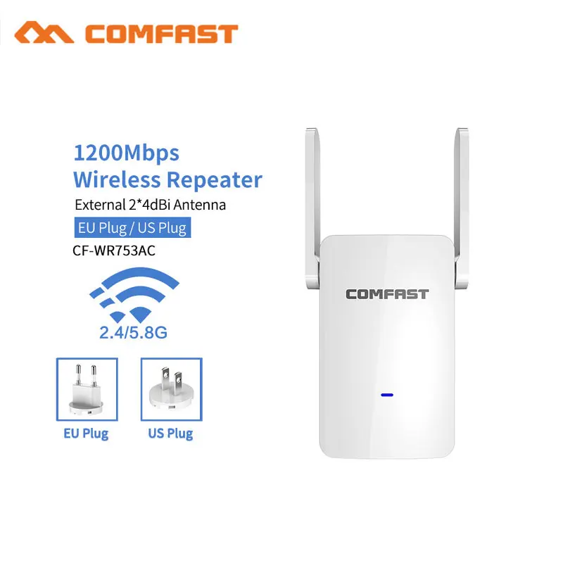 Comfast 1200 Мбит/с Wi-Fi адаптер маршрутизатор Ретранслятор двухдиапазонный 2,4 и 5,8 ГГц беспроводной WiFi диапазон wifi усилитель сигнала маршрутизатор