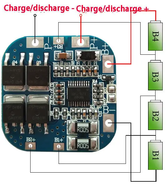 Защитная плата BMS PCM Li-Ion bms для батарей, 10 А, 14,8 в, с переключателем температуры, для радиоуправляемых модулей, игрушек, аккумуляторов 18650