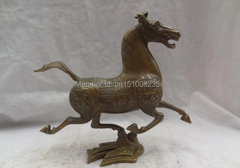 10 &quotкитайские бронзовые резные животные фэншуй Тан Лошадь на летающей Ласточке