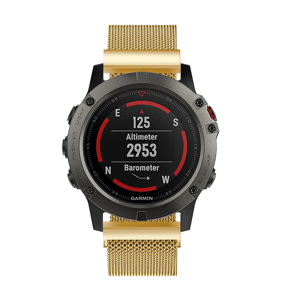 Металлический Миланский ремешок для часов из нержавеющей стали для Garmin Fenix 5X/5X Plus 3 3 HR 26 мм браслет для смарт-часов