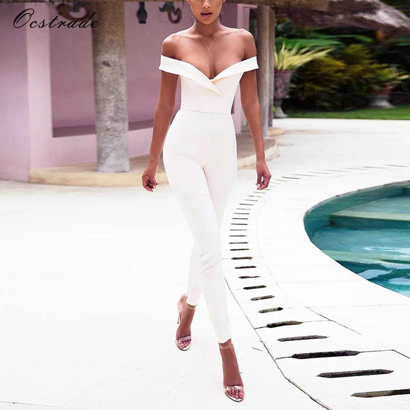 Ocstrade 2017 новое поступление сексуальные комбинезоны с открытыми плечами женские