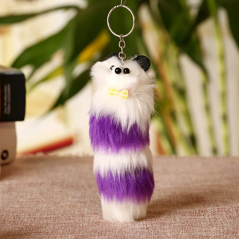 Милые маленькие плюшевые игрушки из искусственного меха лисы сумка для ключей с