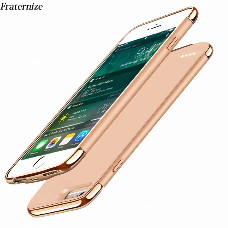 

Slim Battery Charger case For iPhone 6 6S Plus Ultra Thin Matte Plating shockproof Power Bank case For iphone7 8 Plus Back Cover