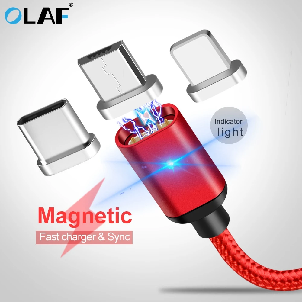 Магнитный кабель OLAF Micro usb type C адаптер для быстрой зарядки телефона Microusb