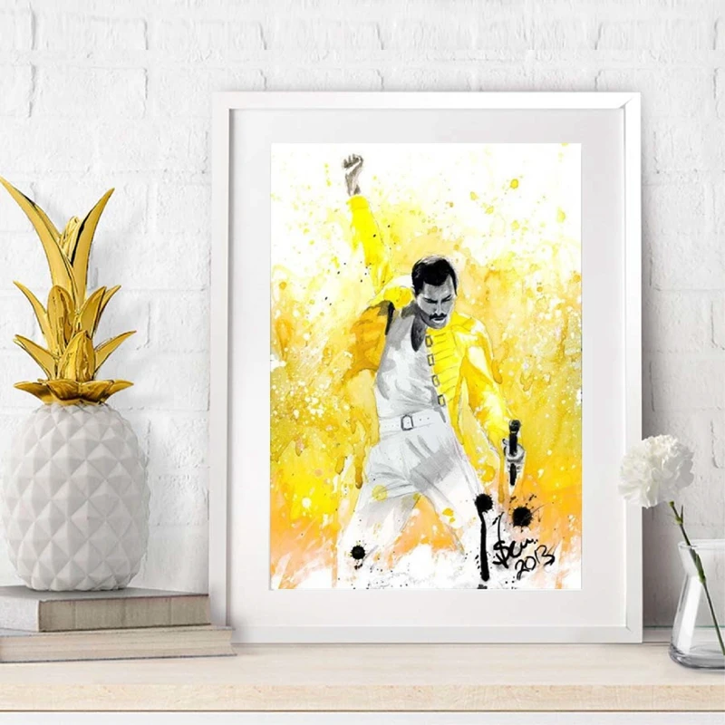 Музыкальный плакат Фредди Меркури королева настенный художественный холст