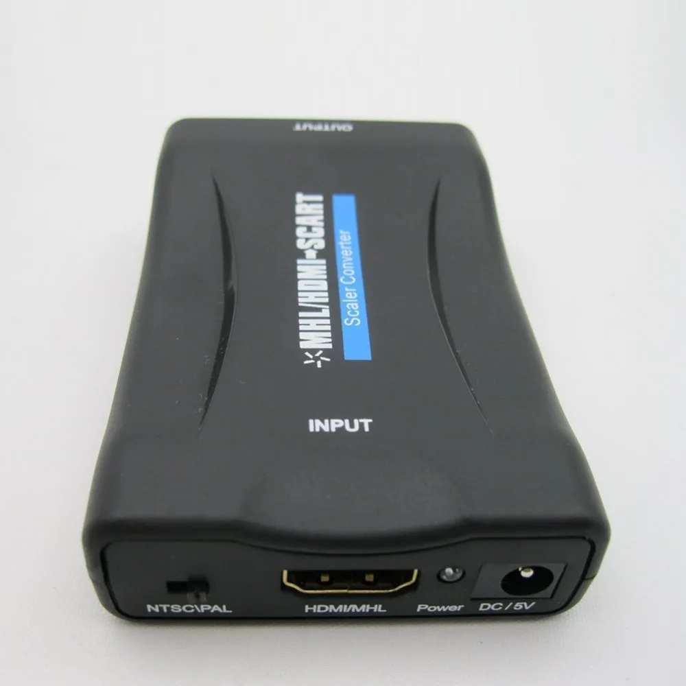 1080P HDMI to SCART Video Audio Upscale Converter AV Signal Adapter HD Receiver TV DVD US/EU Power Plug new |