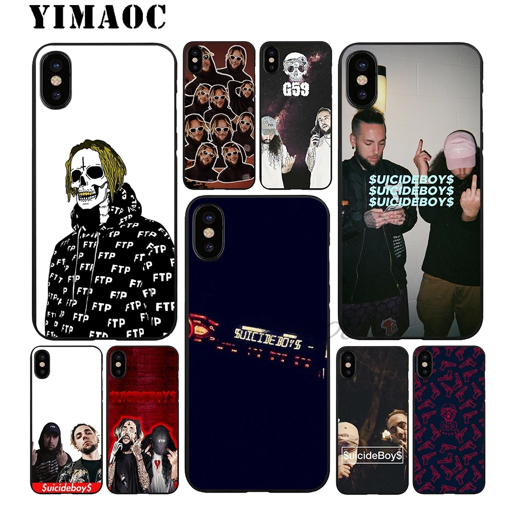 YIMAOC $uicideBoy$ SuicideBoys Soft TPU Black Silicone Case for iPhone X or 10 8 7 6 6S Plus 5 5S SE Xr Xs Max |