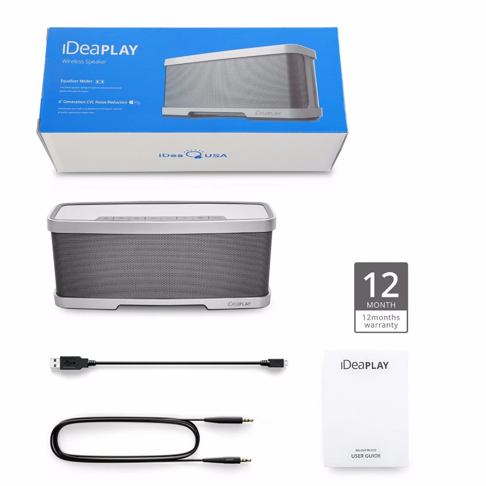 IDeaPlay W200 Беспроводной Hi Fi Bluetooth Динамик 20 Вт бас стерео премиум аудио от 10 драйвера