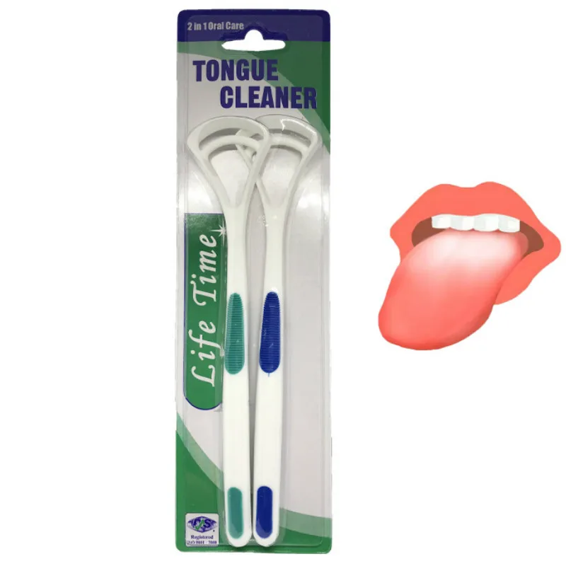 Фото 2 в 1 щётка скребок для чистки языка Зубные щетки  | Зубные щетки (32953638619)
