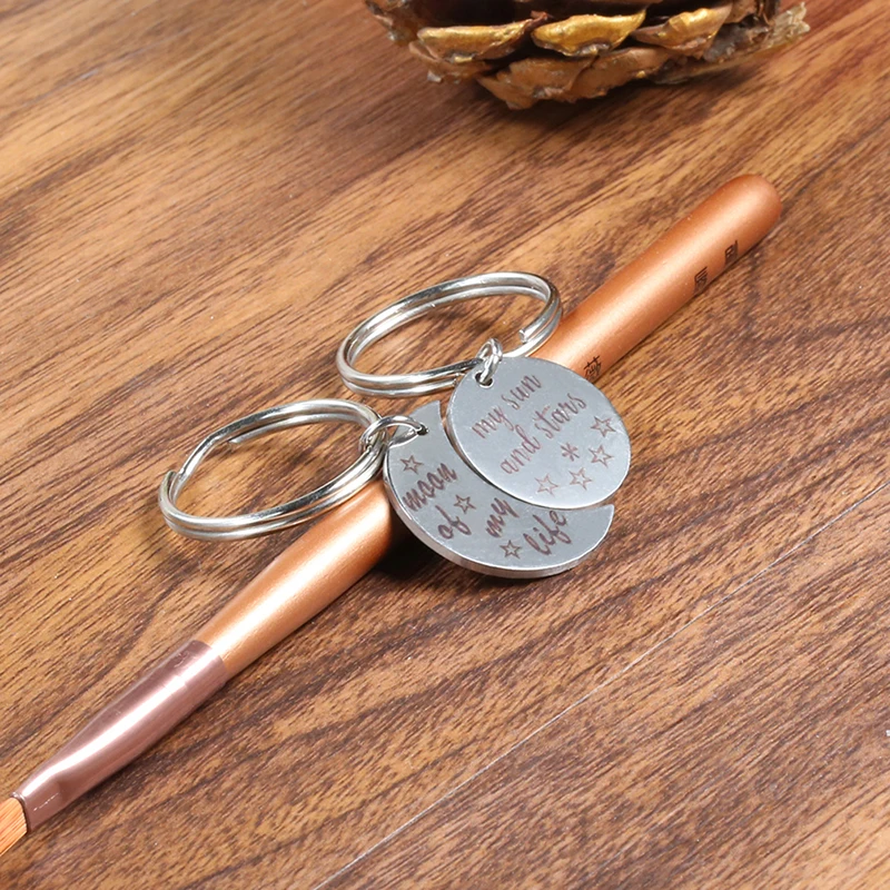 2 шт./компл. модные ювелирные изделия в виде Луны и солнца брелок для женщин мужчин