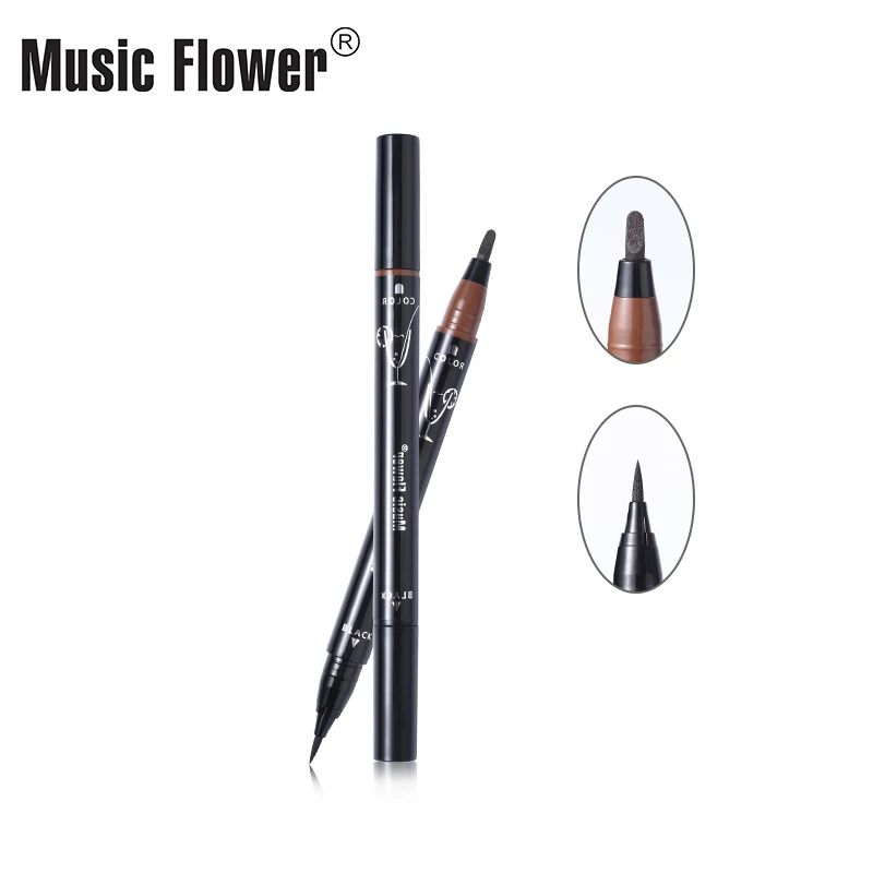 Жидкая подводка для глаз 2 цвета Водостойкая Подводка с музыкальным цветком