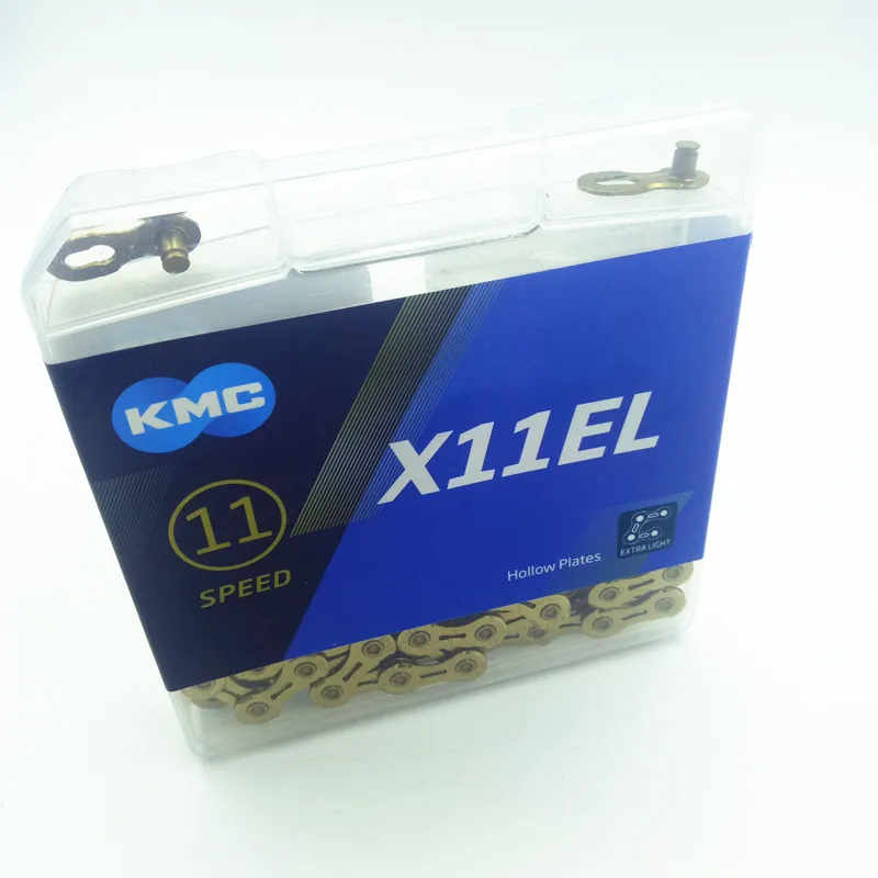 Велосипедная цепь KMC X11EL X11 116L 11 для скоростного велосипеда с волшебной кнопкой