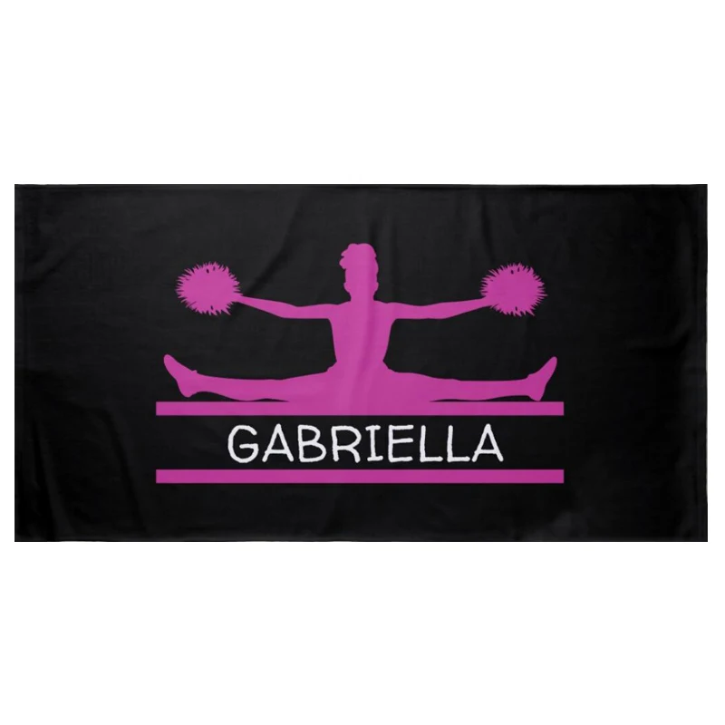 

Крутое персонализированное полотенце для пляжа и душа Cheerleader, черное, розовое, легкое спортивное полотенце с именем под заказ для девушек, ...