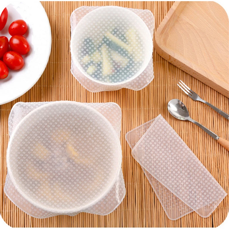 4 шт. многоразовая силиконовая пленка для пищевых продуктов | Дом и сад