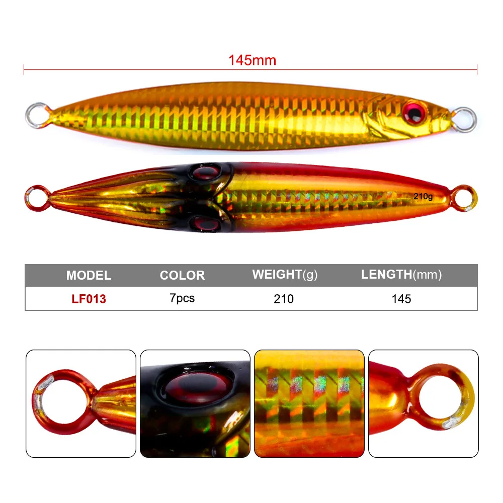 

3PCS Metal Jig Fishing Lure Iron plate lead fish Tuna metal bait 14.5cm/210g