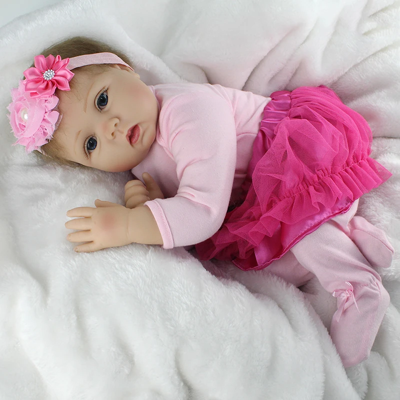 Кукла NPKDOLL 55 см мягкая силиконовая Reborn для девочек подарок на день рождения