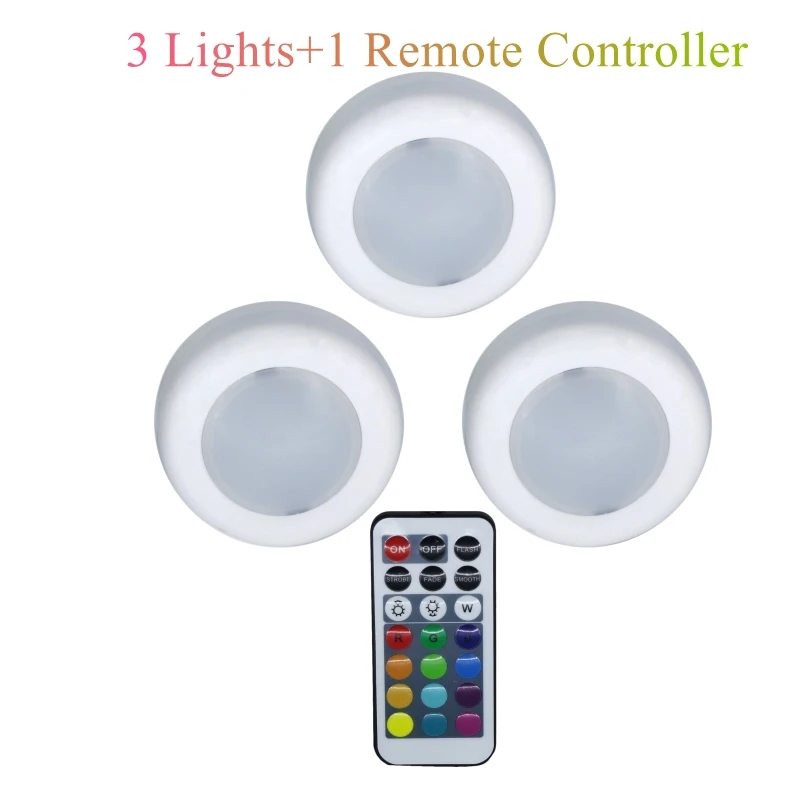 3 lights 1 controlle BTgeuse ночной Светильник s беспроводной потолочный светильник с пультом RGB светильник для настроения светодиодный светильник для ванной комнаты беспроводной светильник для прихожей с регулируемой яркостью - Испускаемый цвет: 3 lights 1 controlle