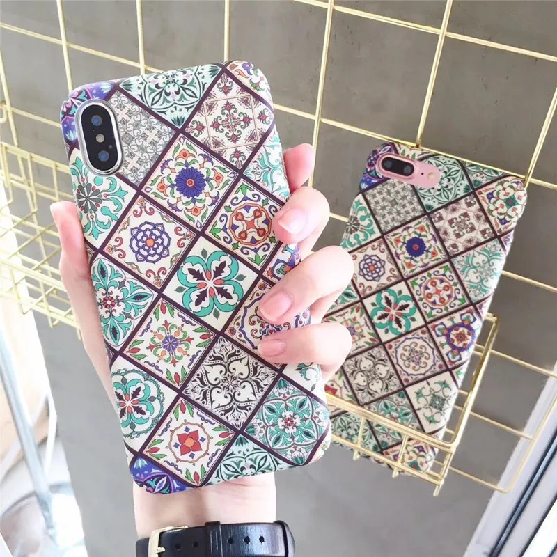 DISCASE чехол для телефона iphone 8 plus модное геометрическое белое синее фарфоровое