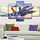 5 шт., военный самолет Boeing Jet Fighter, картина, холст, HD печать, плакат для дома декоративный настенный арт, модульные картины