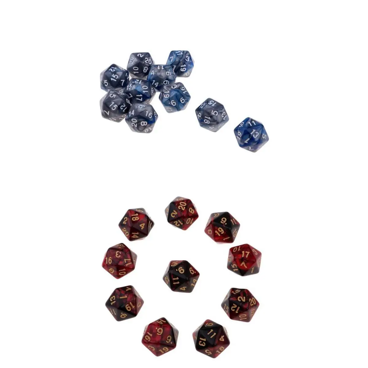 20 шт многогранные кости D20 двухсторонние набор для DND ролевые игры настольные