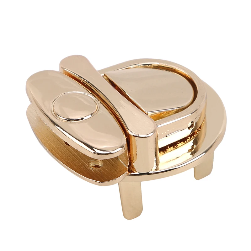 Light Gold Металлическая круглая форма застежка Поворотная Блокировка замка для DIY сумка-кошелек Аппаратные аксессуары для сумки Сумка через плечо - Цвет: Light Gold