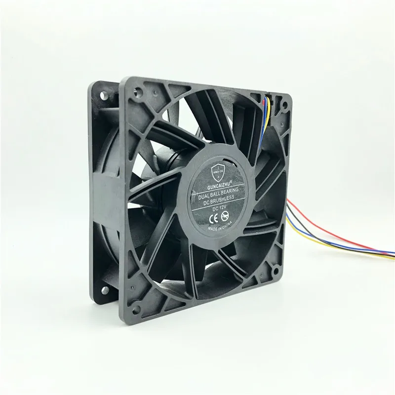 Вентилятор GUNCAIZHU 120 мм pwm 12038 12V 3A 12 см TWOBALL подшипник 120x120x38 супер высокий воздушный