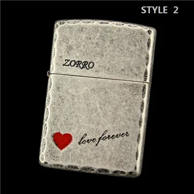 STYLE 2 ZORRO, 7 стилей, художественная резьба, Ретро Бронзовая металлическая зажигалка для прикуривателя, многоразовый газовый ветрозащитный фонарь, зажигалка, шлифовальный круг, струйная зажигалка - Цвет: STYLE 2