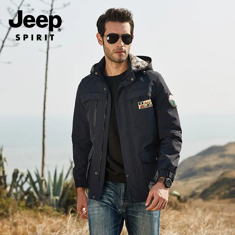 JEEP SPIRIT 2019 осенне-весенняя куртка карго пальто мужская хлопковая одежда с