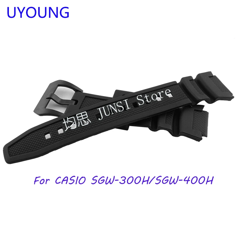 Ремешок UYOUNG для часов черный силиконовый резиновый браслет мужчин|watchband for