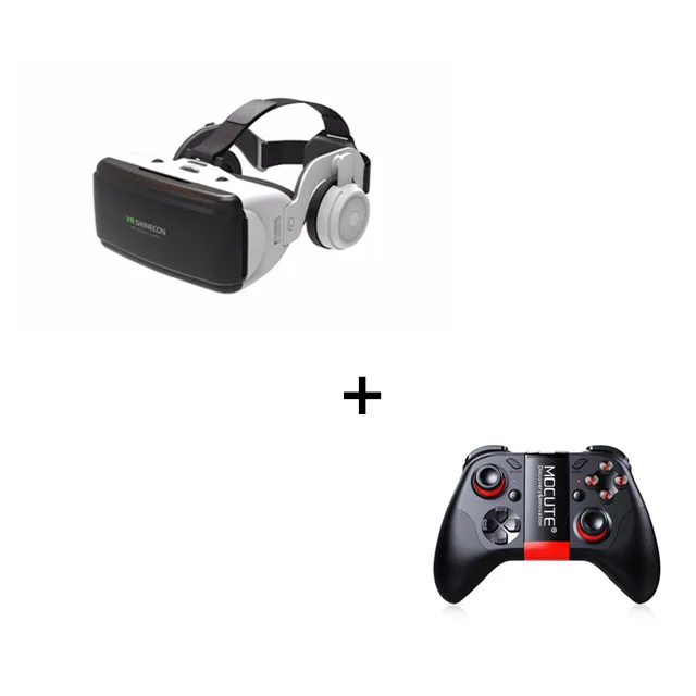 VR and Gamepad UZQi Shinecon VR Виртуальная реальность оригинальные 3D очки VR коробка стерео очки картонная гарнитура шлем IOS Android смартфон VR - Цвет: VR and Gamepad