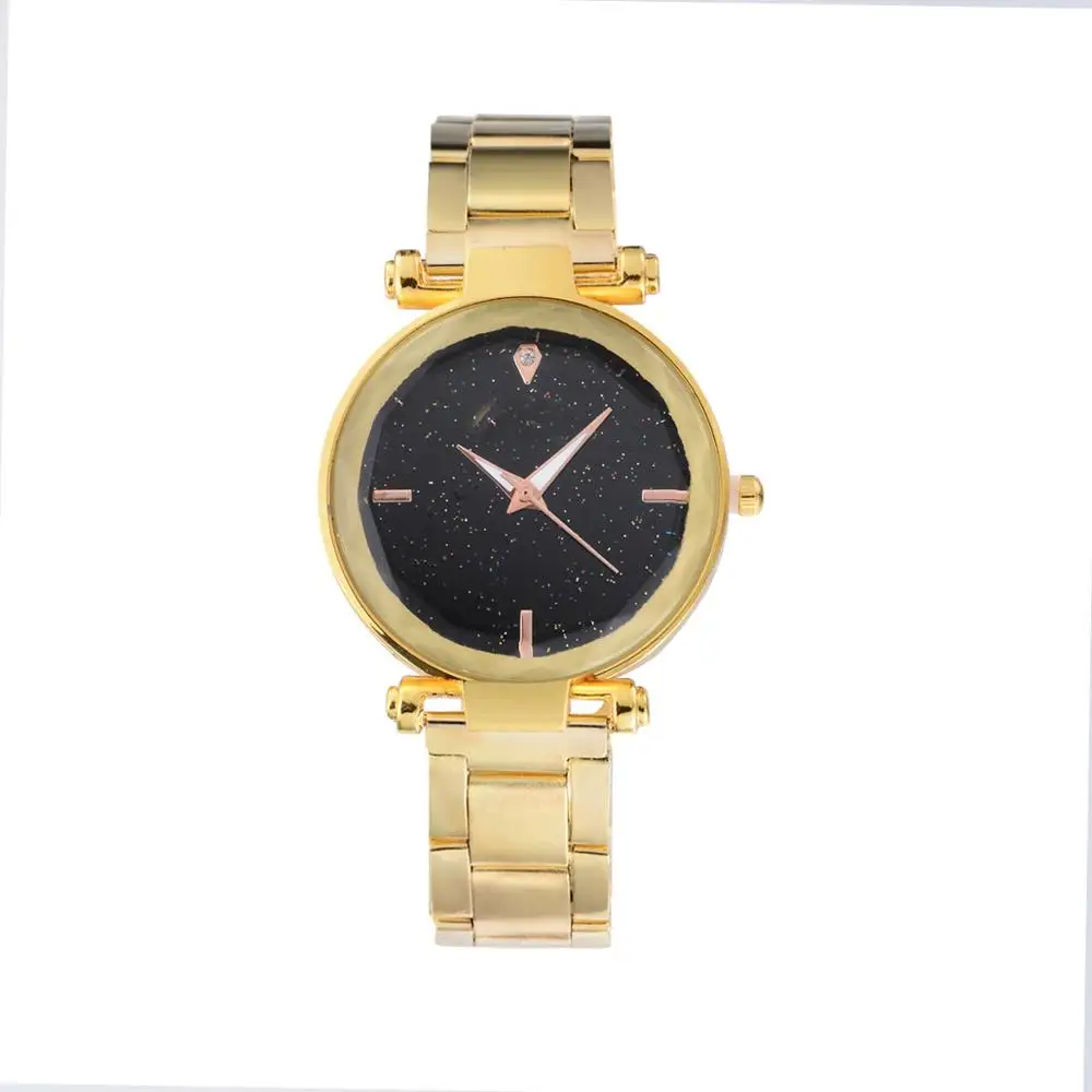 Роскошные золотые часы для женщин 2019 Новые Звездное небо наручные с магнитным