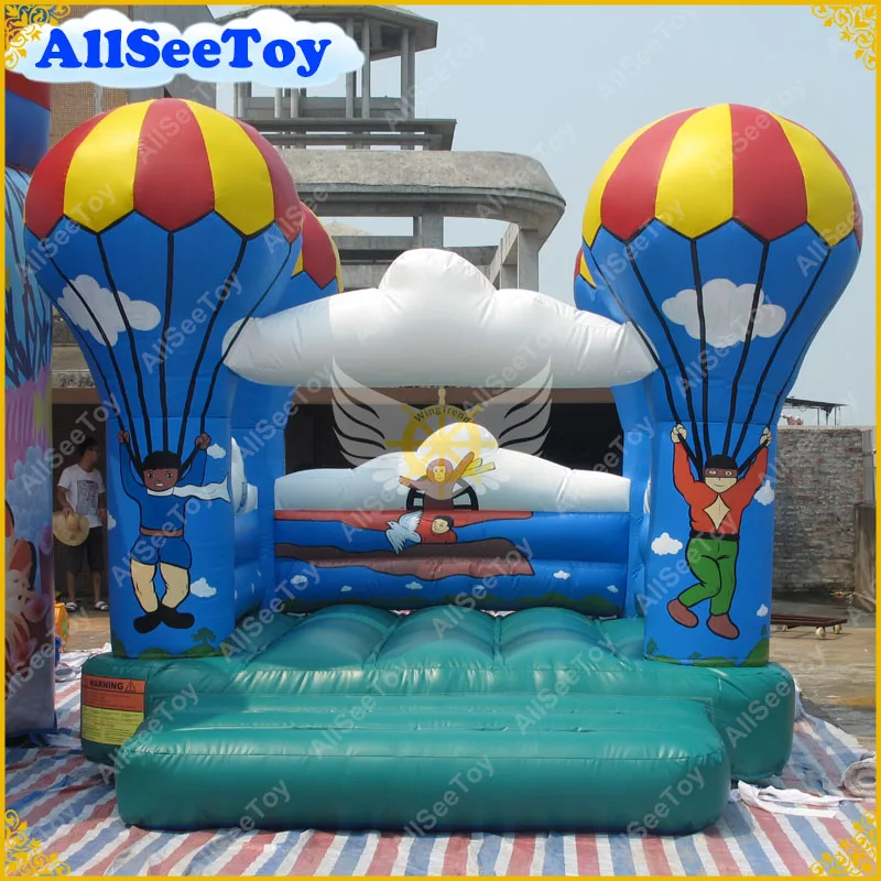 Новый дизайн прыгающий замок-парашют антивозрастной Домик из ПВХ-брезента