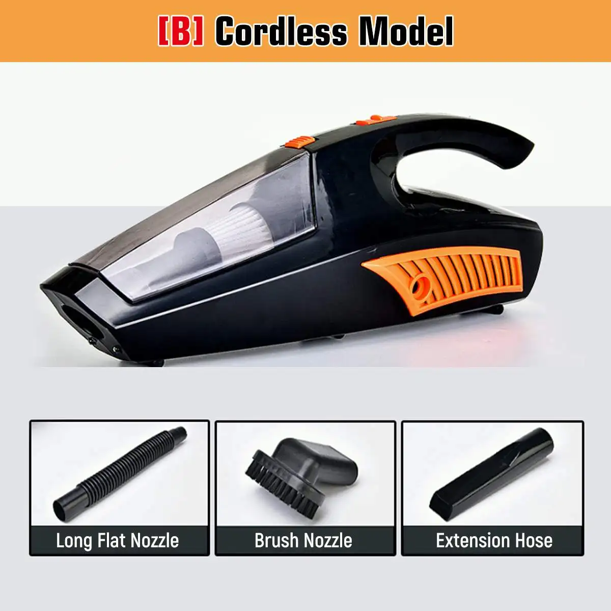 Cordless Model Автомобильный пылесос 12 в беспроводной автоматический портативный влажный сухой - Цвет: Cordless Model