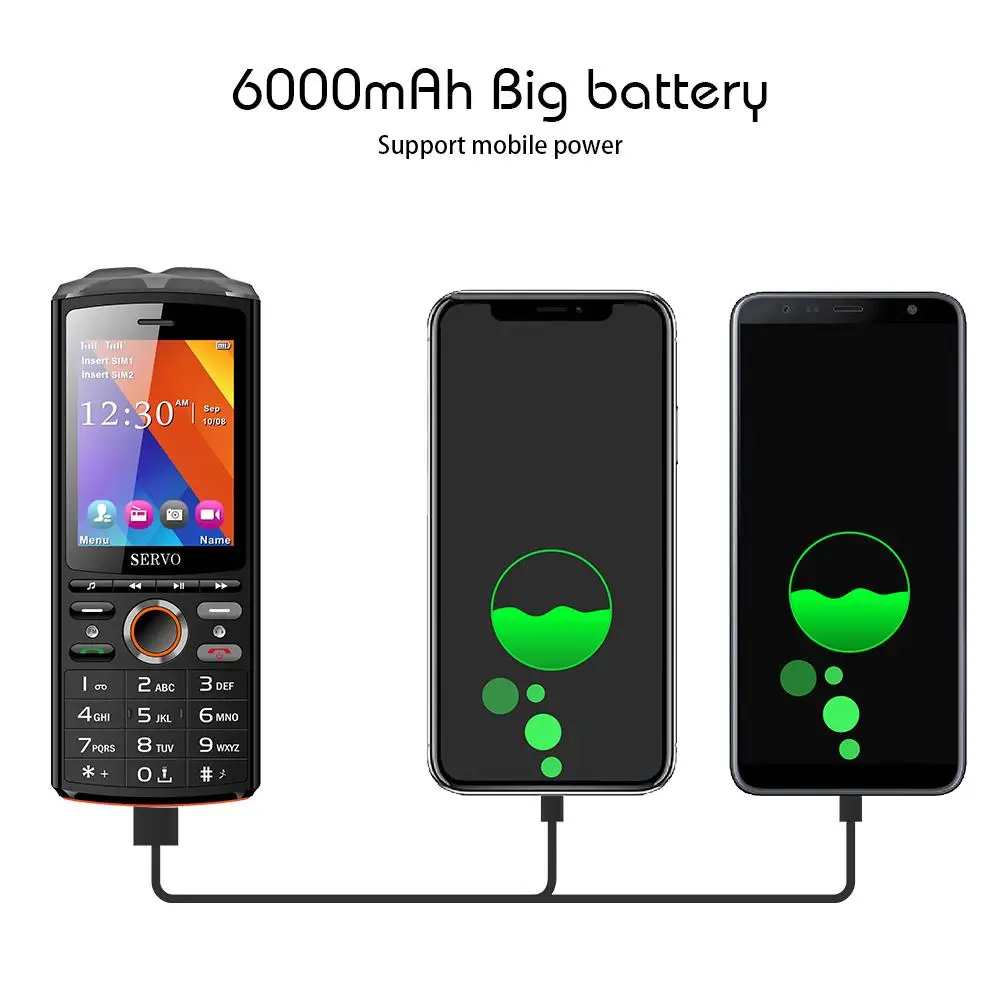 SERVO R25 мобильный телефон экран 2 8 дюйма две SIM карты Bluetooth 5 0 TWS 6000 мАч|Смартфоны| |