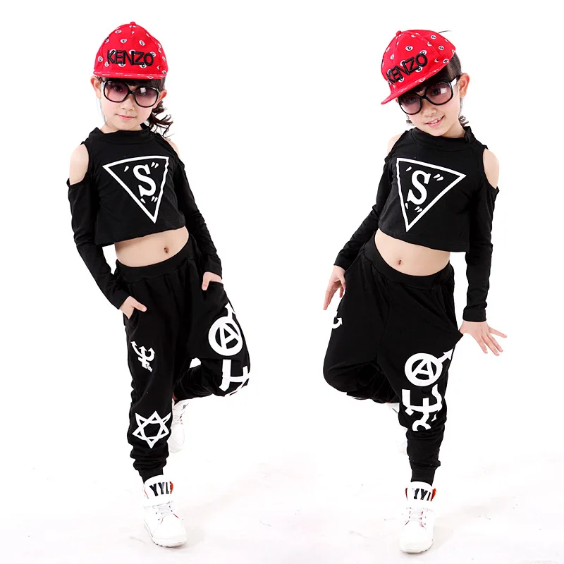 Детские шаровары в стиле хип хоп одежда для джазовых танцев девочек костюм поп