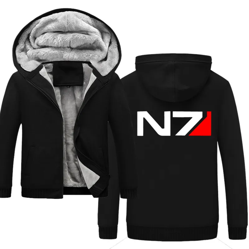 Кофта Мужская Mass Effect N7 на молнии утепленная толстовка повседневный свитшот