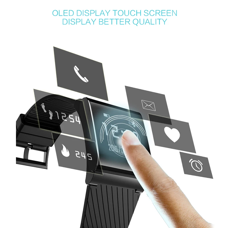 Спортивные Для мужчин Часы x9 плюс вызова SMS напоминание Смарт Браслет OLED часы