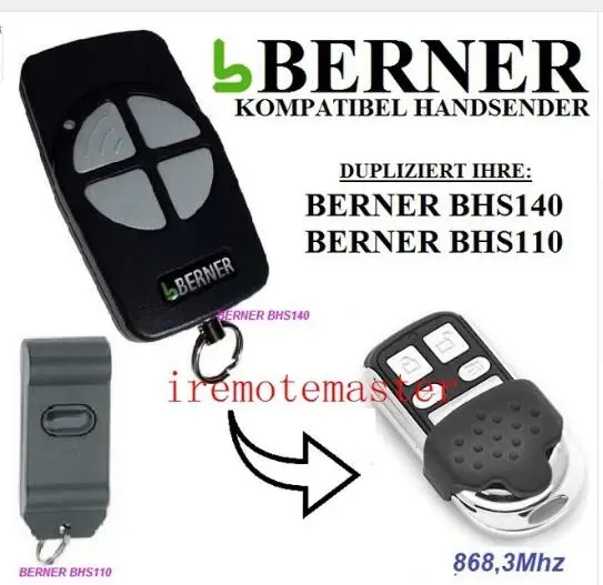 Пульт дистанционного управления для гаражных дверей BERNER BHS140 BHS110 бесплатная