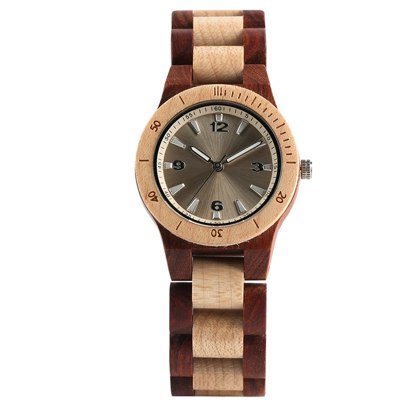 mixed color wood Полностью деревянные часы женские мини шикарный циферблат кварцевых часов минималистичный деревянный браслет наручные часы Креативные Часы Подарочные женские часы для женщин - Цвет: mixed color wood