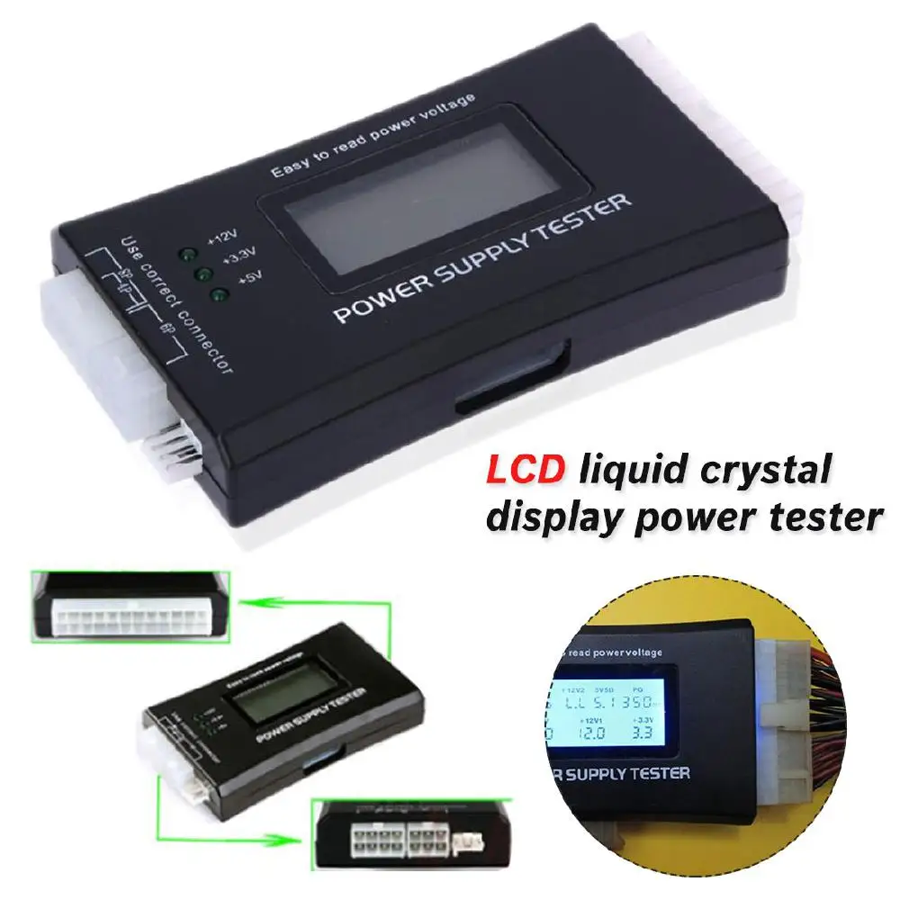 Цифровой ЖК-блок питания тестовый er многофункциональный компьютер 24 Pin LCD HD ATX BTX