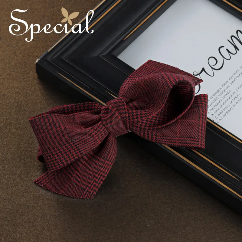 

Special Fashion British Style Hair Pins Clips Tartan Hair Jewelry Silk Barrettes Romantic Women Accessories Gifts S2712H