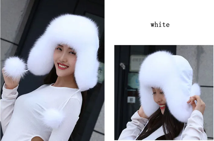 19 nuevo invierno ruso натуральный Лисий sombrero de piel caliente Venta caliente buena calidad piel de zorro bombardero sombreros g